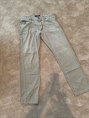 Alberto Straight Leg Jeans in Light Olive